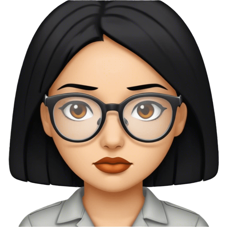 hot female inmate black hair and glasses emoji