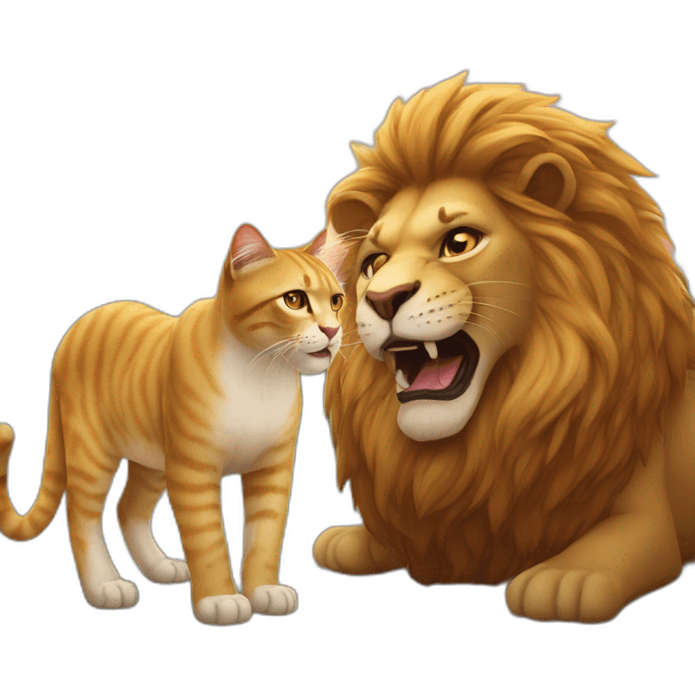 Cat vs lion emoji