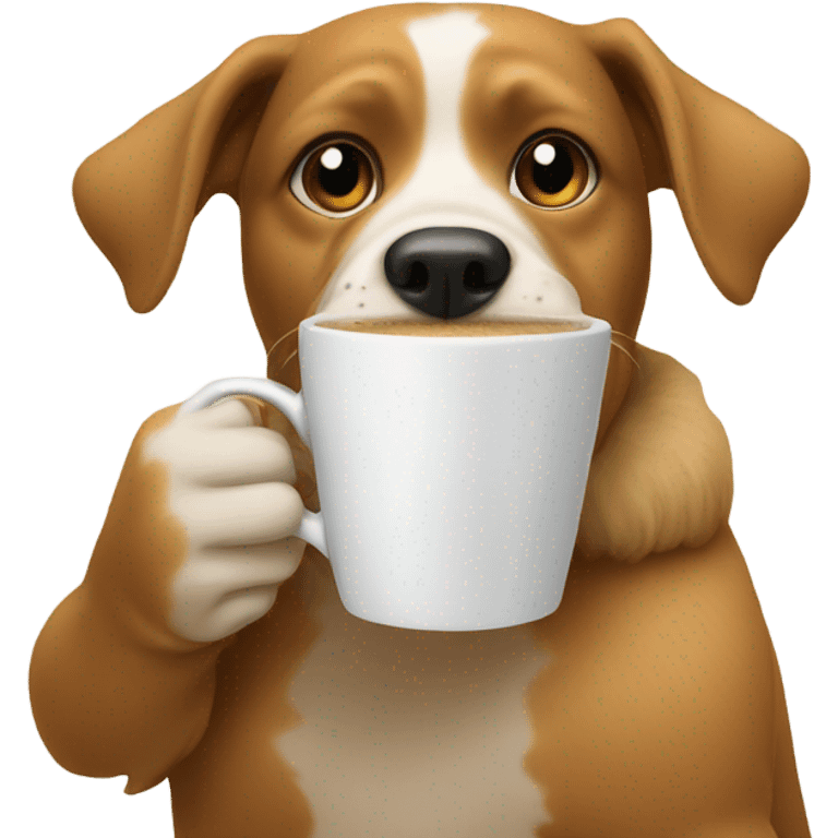 Dog drinking coffee  emoji