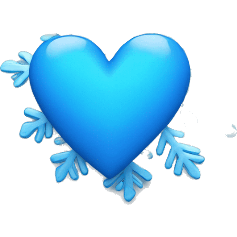  blue heart with snowflake emoji