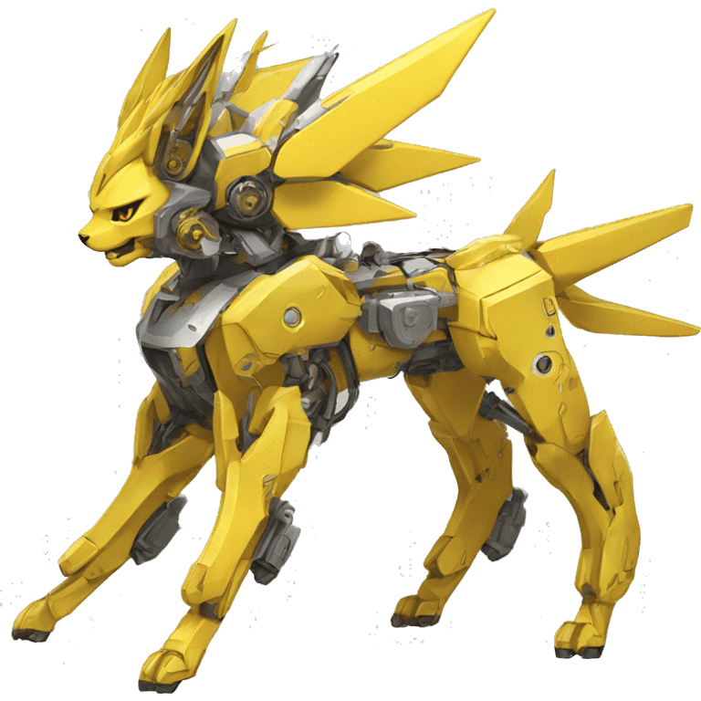 Futuristic mechanical Jolteon-mecha full body emoji