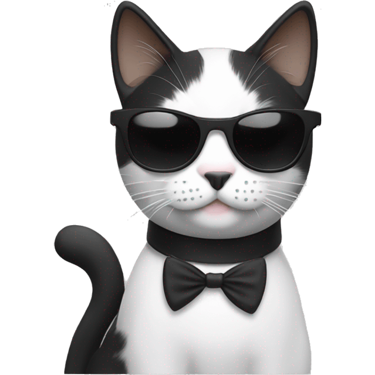 Black and white Cat with sunglasses emoji