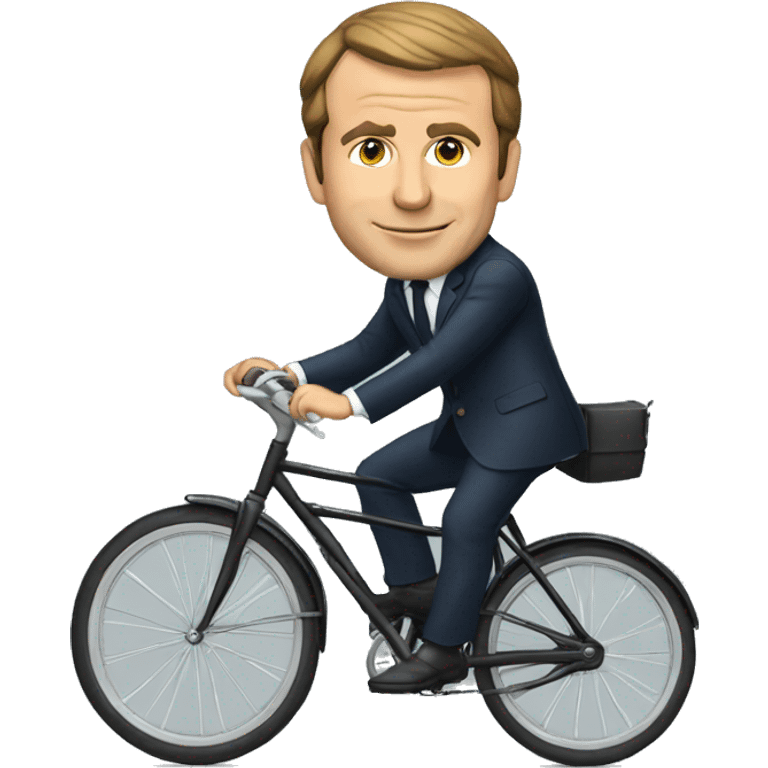 macron sur un vélo  emoji