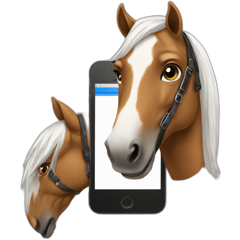 horse with smartphone emoji