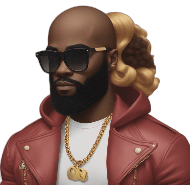 Kaaris with hair in dior emoji