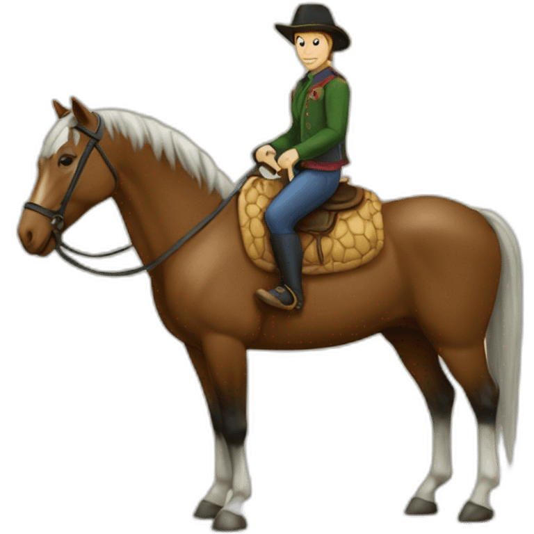 Cheval sur tortue emoji