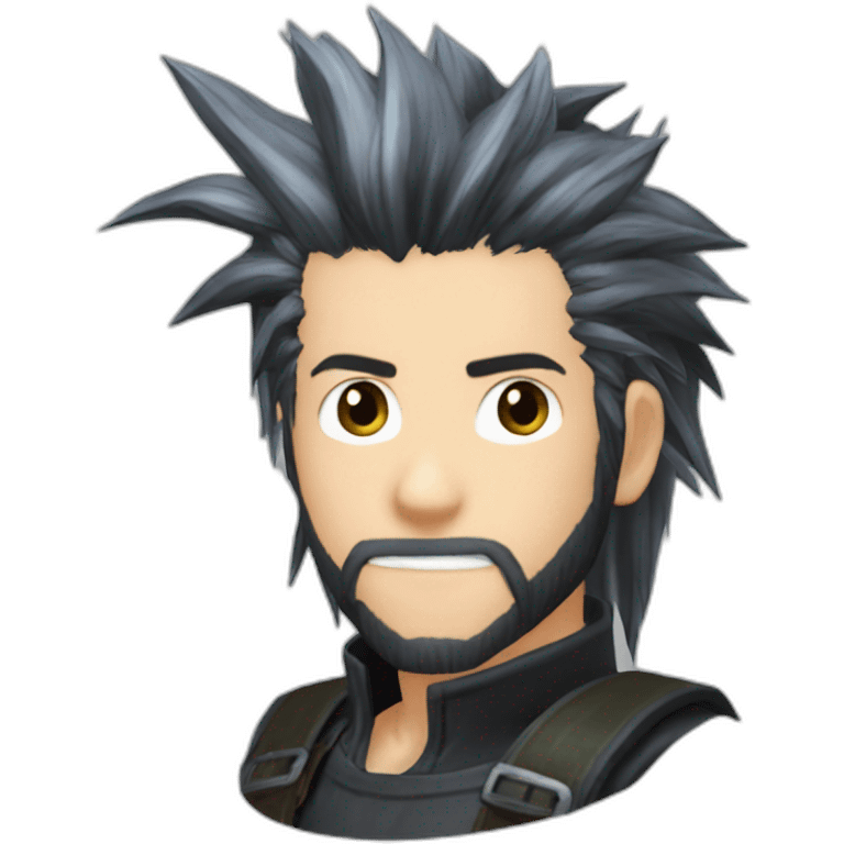 Final Fantasy 7 Zack Fair hair black emoji