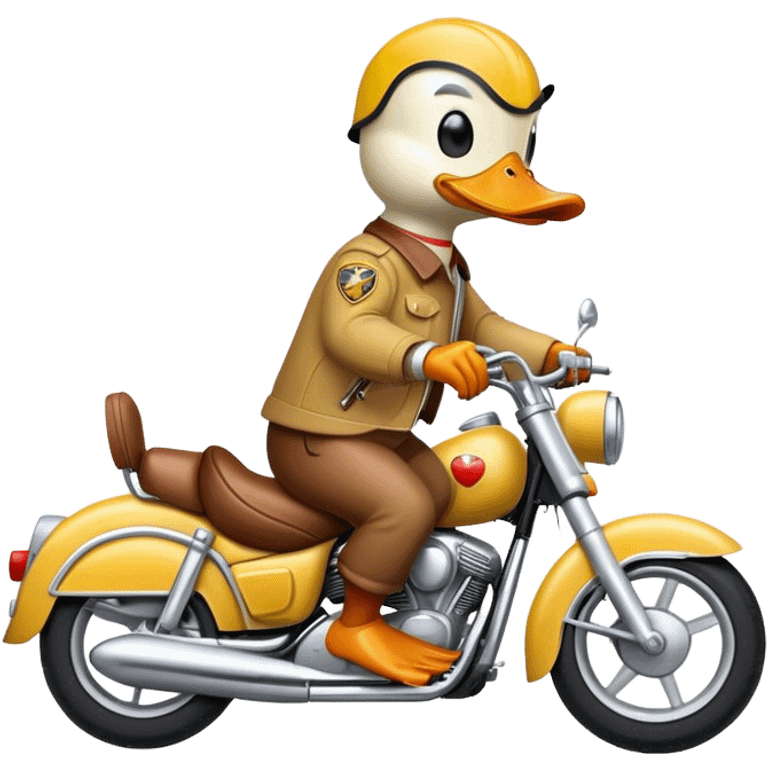 Duck riding motorcycle emoji