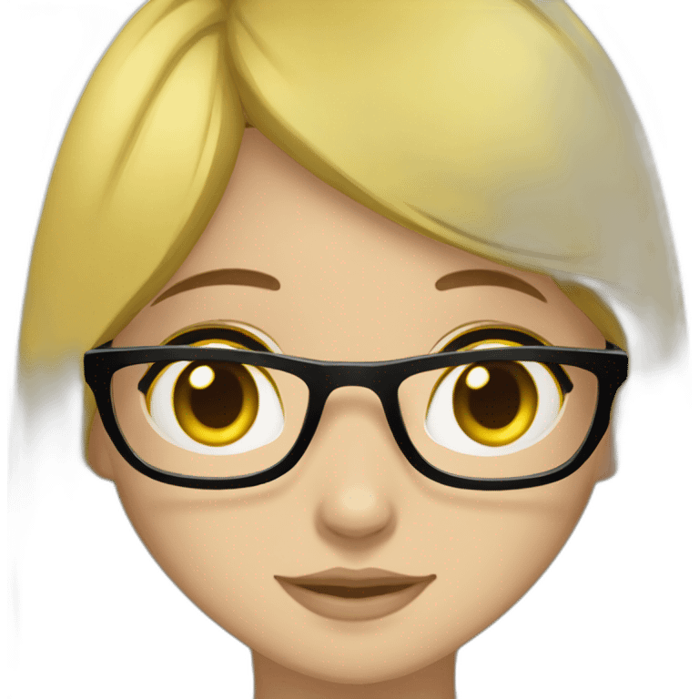 Yellowskin wearingglasses bigeyes blackhair skirt students emoji