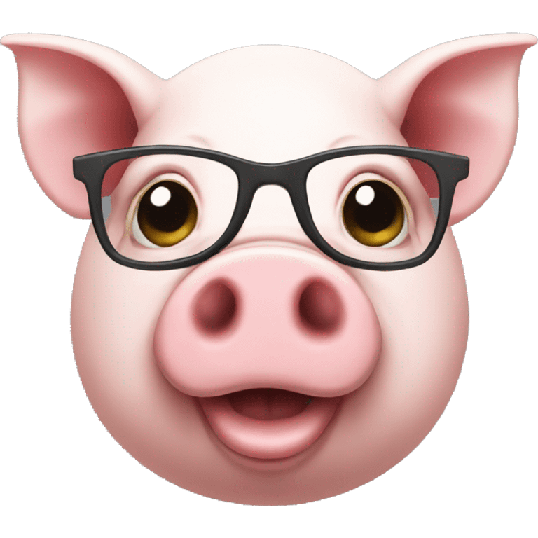 Pig with glasses emoji