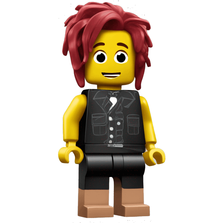 Lego figure with roblox bacon hair emoji