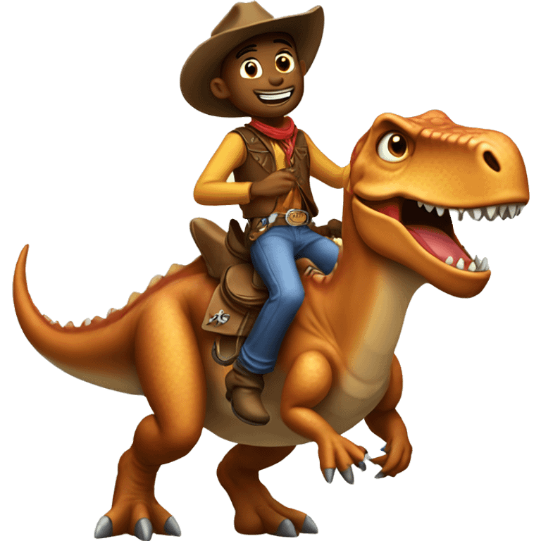 Cowboy riding dinosaur emoji