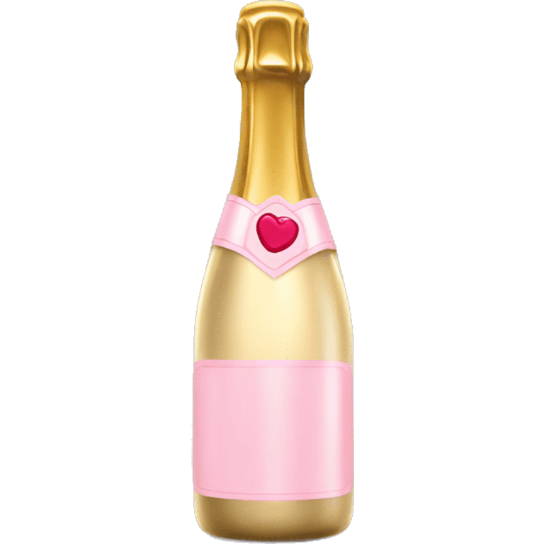 A champagne bottle with a light pink label emoji