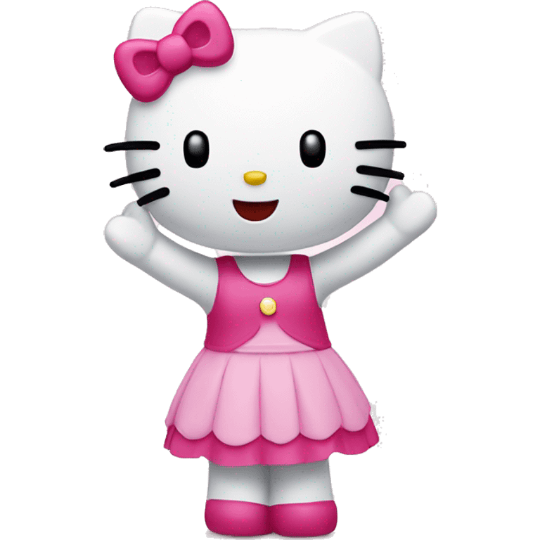 Hello kitty waving emoji