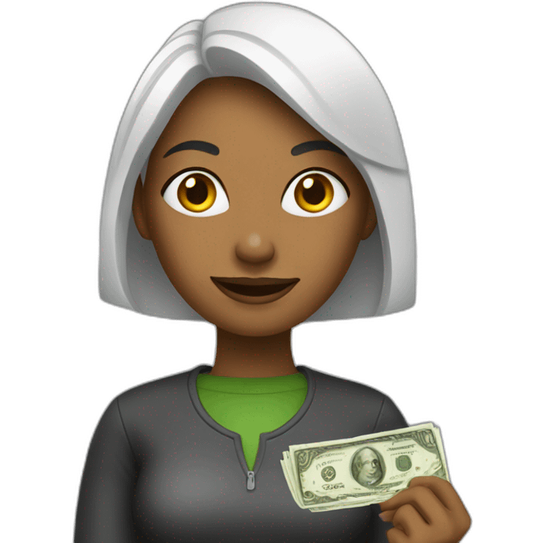 Woman with money emoji