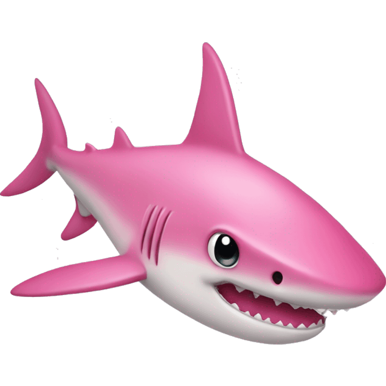 pretty pink shark with eyelashes and heart emoji