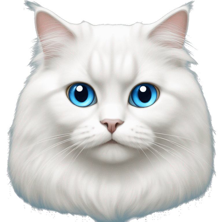 White British longhair cat blue eyes  emoji