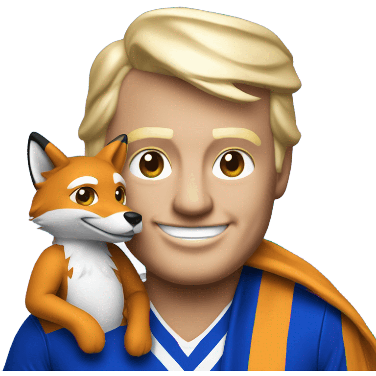 Donald trump as a Leicester football supporter with fox  emoji