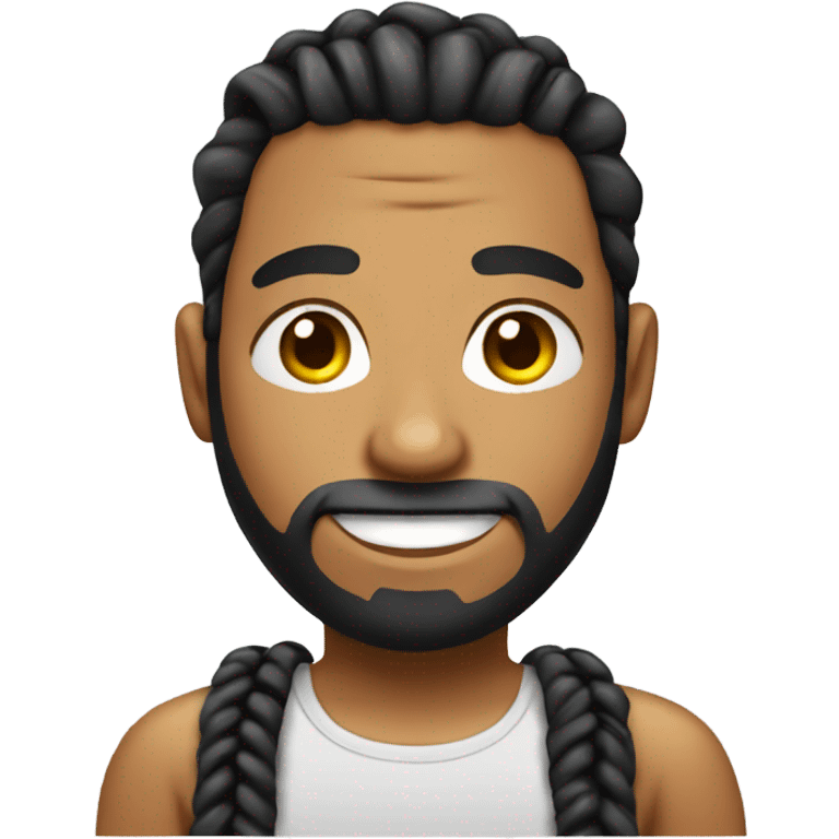 Latin man with braids and a man bun haircut  emoji