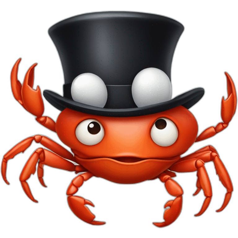 Crab with a magician tophat emoji