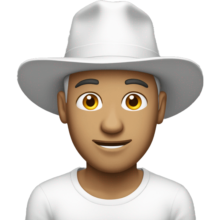 Guy wearing white pointy hat emoji