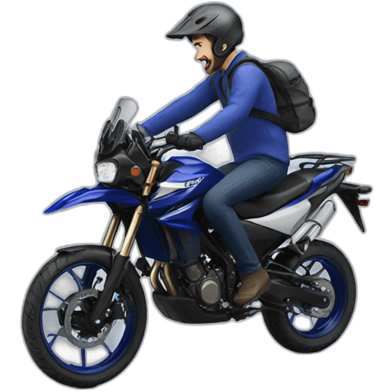 Man make wheeling with yamaha emoji