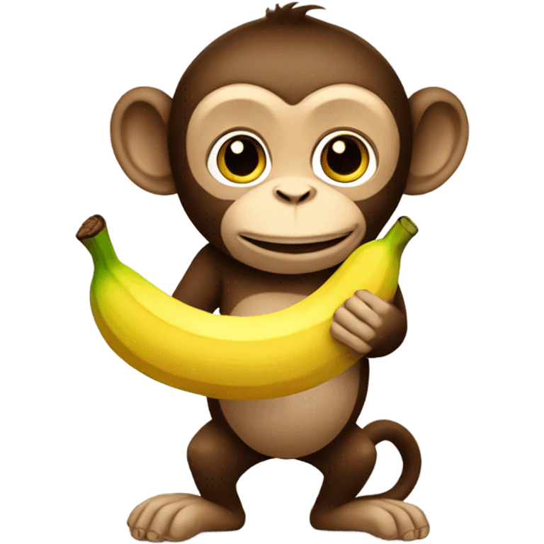 Monkey with banana  emoji