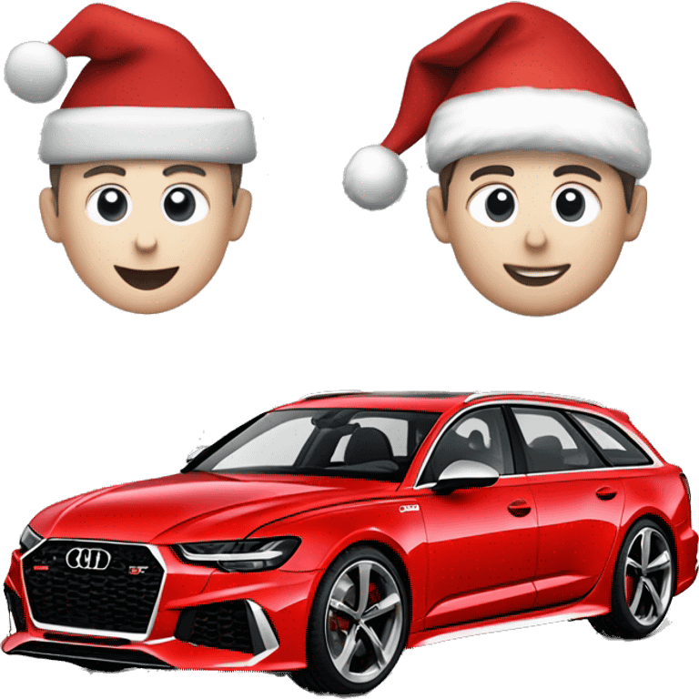 Audi RS6 Red with Santa emoji