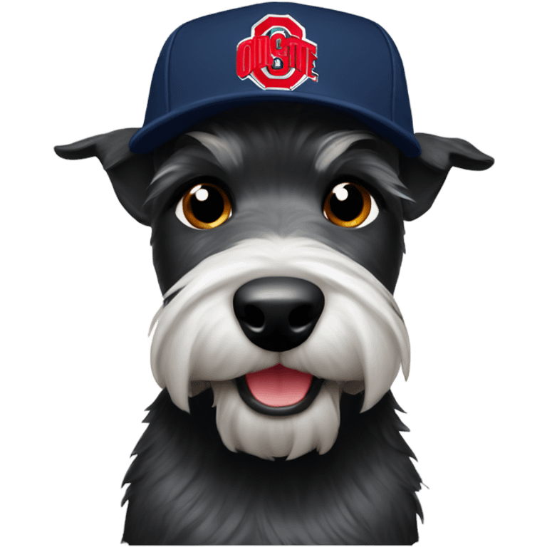 Scottish terrier with Ohio State baseball cap emoji