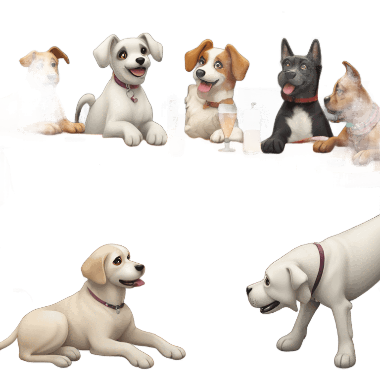 Dogs hanging out at a bar emoji