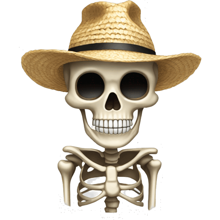 Skeleton with straw hat emoji