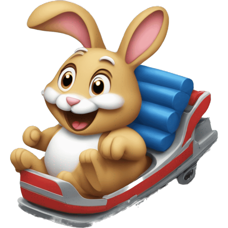 Rabbit riding rollercoaster emoji