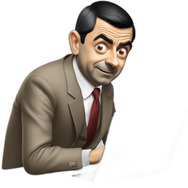 mr bean using laptop emoji