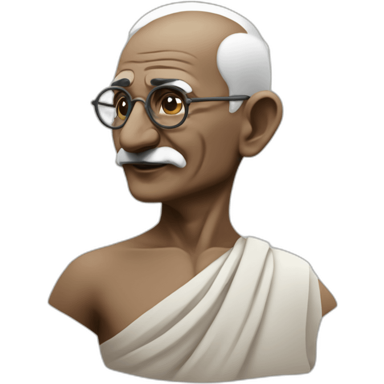 gandhi side profile with extrusion around his torso emoji