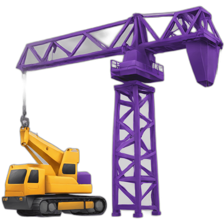 purple construction crane emoji