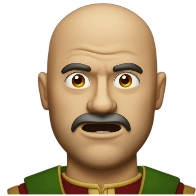 Angry bald Italian man at a renaissance fair emoji