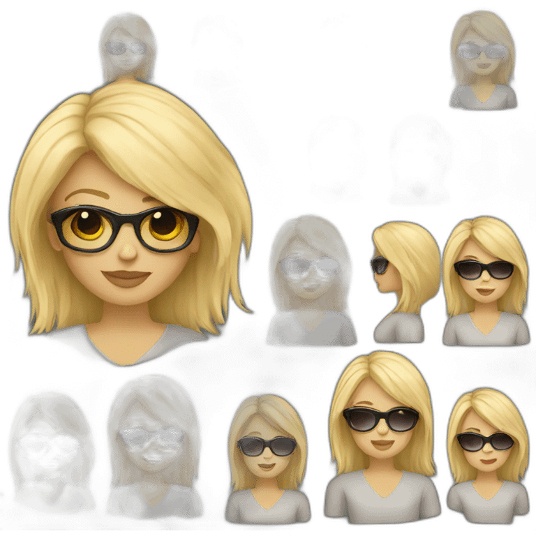 blond girl with sunglasses  emoji