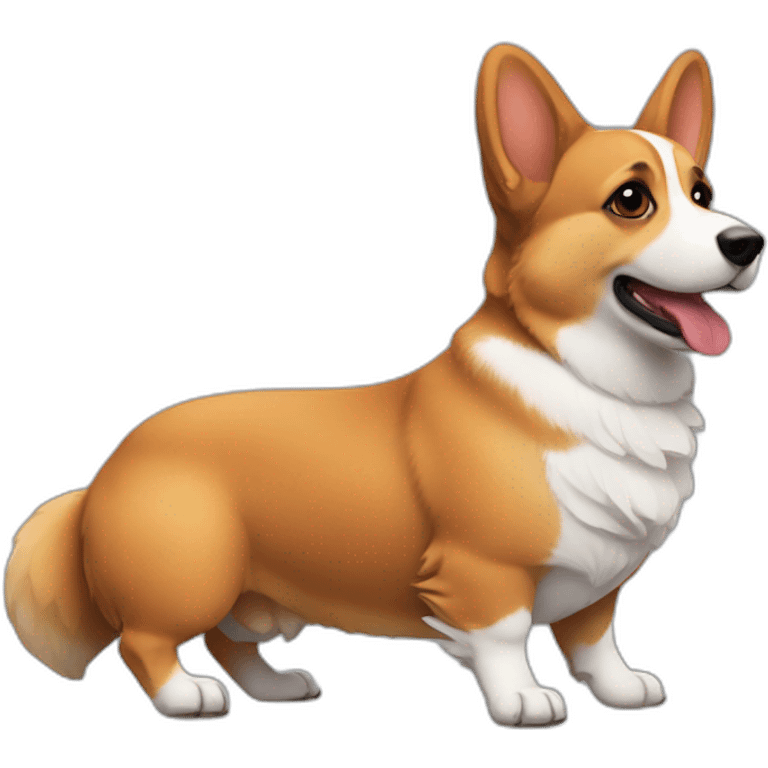 Corgi negro y ardilla roja emoji