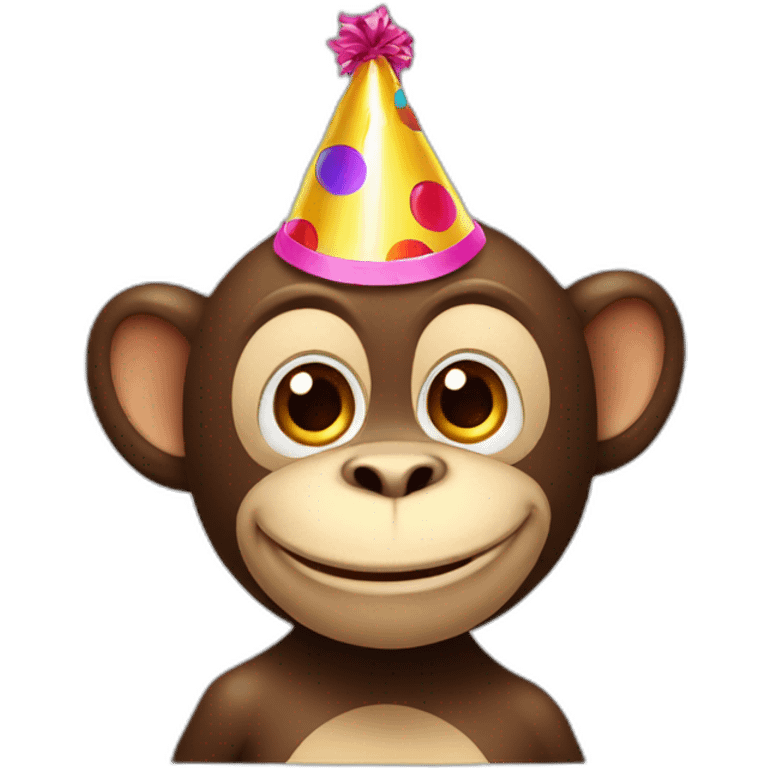 happy Monkey with a party hat emoji