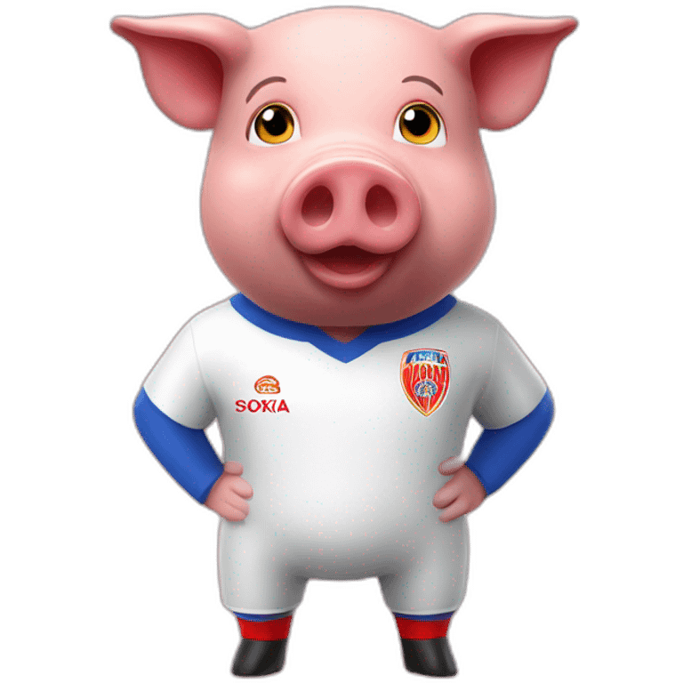 pig with red football cska sofia shirt emoji