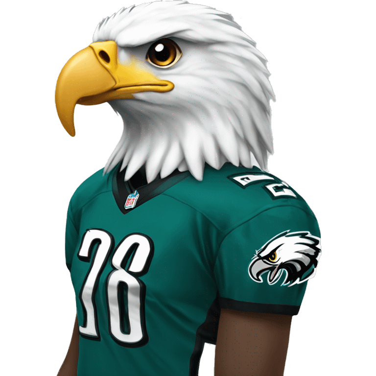 Eagle wearing a Philadelphia eagles jersey  emoji