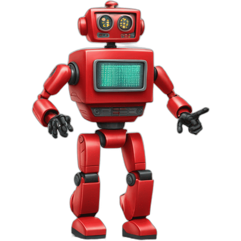 red robot disco number 10 pointing up emoji