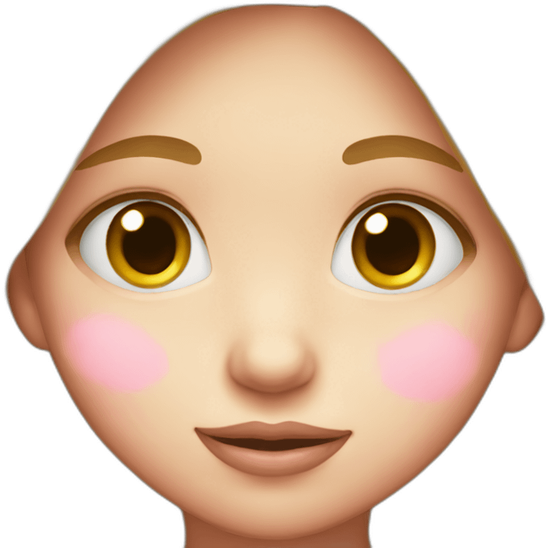 little girl with pink cheek emoji