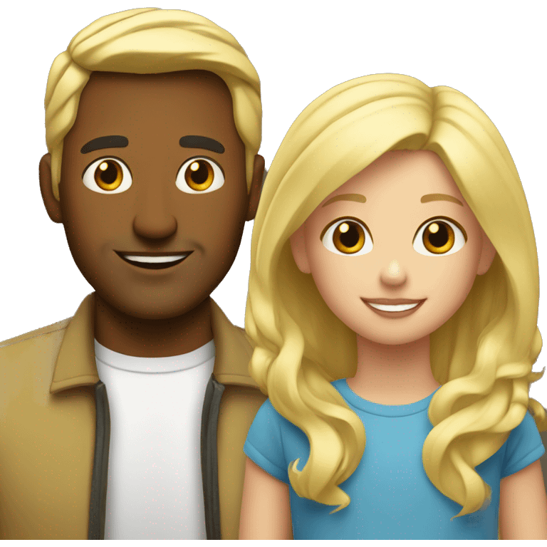 Blonde Father and Blonde young daughter emoji