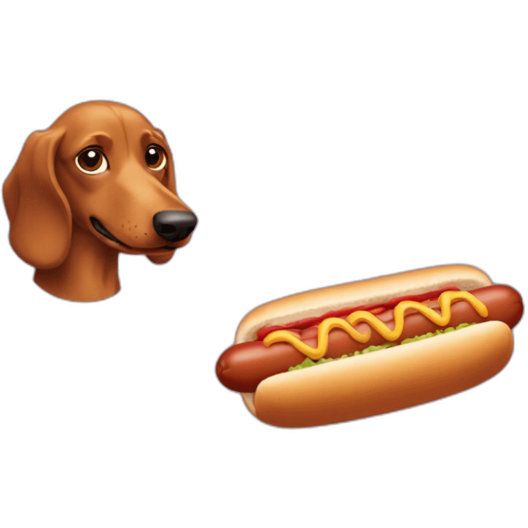 hot dog with teckel dog instead of sausage emoji