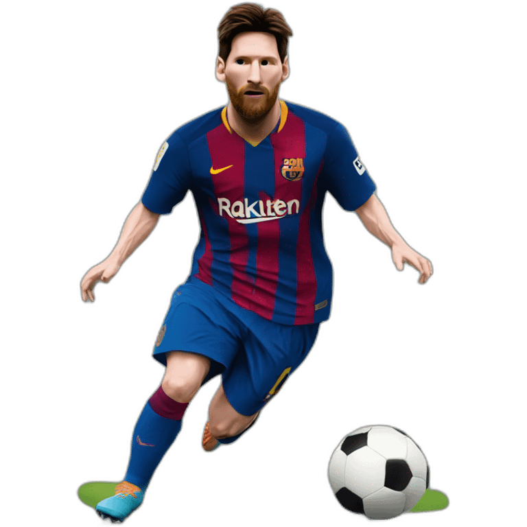 Messi playing football emoji