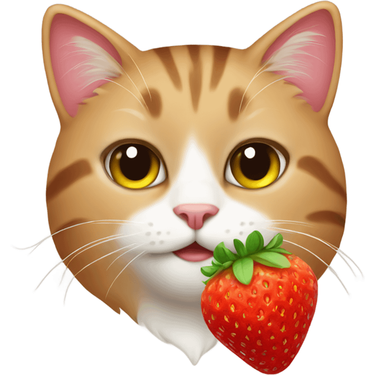 Cat with strawberry emoji