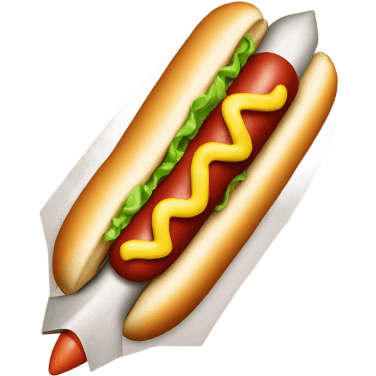 Hotdog with two hotdog balls under it, forming a rocketship shape emoji