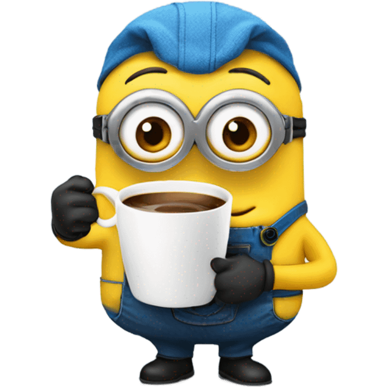 minion with coffee emoji