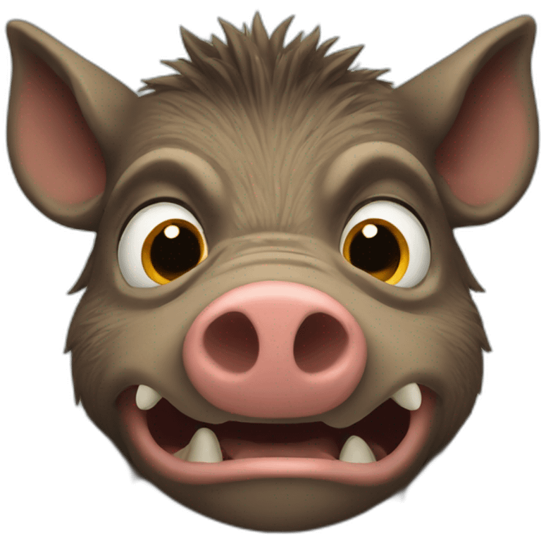 scared boar emoji